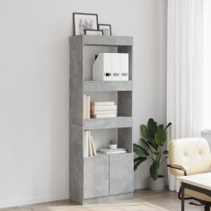 Petromila Skříň highboard betonově šedá 63 x 33 x 180 cm kompozitní dřevo