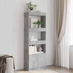 Petromila Skříň highboard betonově šedá 63 x 33 x 180 cm kompozitní dřevo