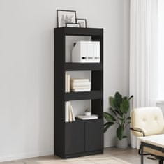 Petromila Skříň highboard černá 63 x 33 x 180 cm kompozitní dřevo