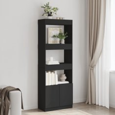 Petromila Skříň highboard černá 63 x 33 x 180 cm kompozitní dřevo