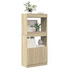 Petromila Skříň highboard dub sonoma 63 x 33 x 140 cm kompozitní dřevo