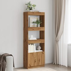 Petromila Skříň highboard dub artisan 63 x 33 x 180 cm kompozitní dřevo