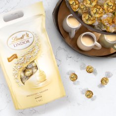 LINDT LINDOR pralinky Bílá čokoláda 1000g