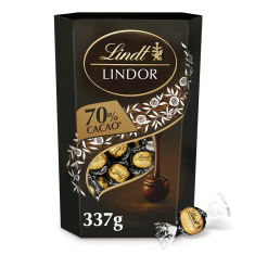 LINDT LINDOR pralinky Hořká čokoláda 70%, 337g