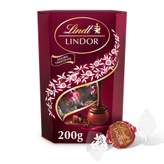 LINDT LINDOR pralinky Mléčná a hořká čokoláda, 200g