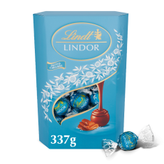 LINDT LINDOR pralinky Slaný karamel, 337g