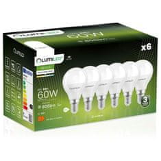 LUMILED 6x LED žárovka E14 P40 8W = 60W 806lm 4000K Neutrální bílá 180°