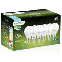 LUMILED 6x LED žárovka E14 P40 8W = 60W 806lm 6500K Studená bílá 180°