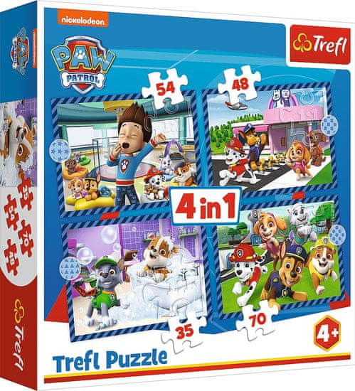 Trefl Puzzle Tlapková patrola: Psí záležitosti 4v1 (35,48,54,70 dílků)