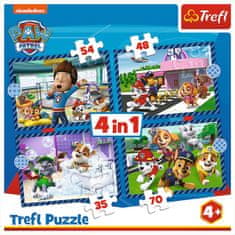 Trefl Puzzle Tlapková patrola: Psí záležitosti 4v1 (35,48,54,70 dílků)