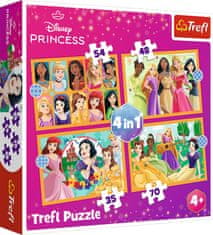 Trefl Puzzle Disney princezny: Pohádkové příběhy 4v1 (35,48,54,70 dílků)