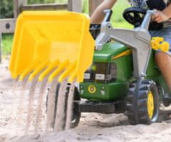 Kramp Šlapací traktor s nakladačem a vlečkou Rolly Kid John Deere zelený