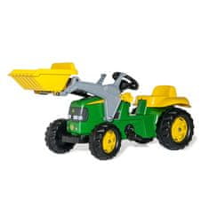 Kramp Šlapací traktor s nakladačem a vlečkou Rolly Kid John Deere zelený