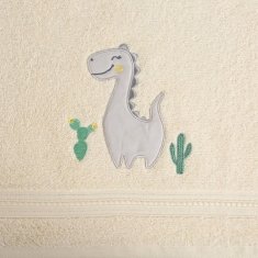 Dekorstyle Dětská bavlněná osuška BABY40 Dino 50x90 cm krémový