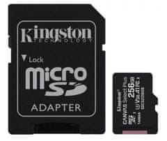 Kingston 256 GB paměťová karta Micro SD karta Kingston CANVAS Select Plus + SD adaptér, CLASS 10