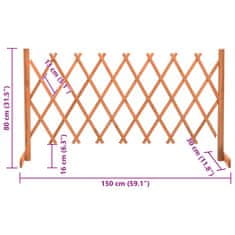 Vidaxl Zahradní trelážový plot oranžový 150 x 80 cm masivní jedle