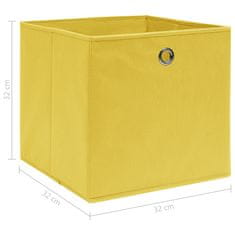 Vidaxl Úložné boxy 10 ks žluté 32 x 32 x 32 cm textil