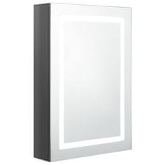 Vidaxl LED koupelnová skříňka se zrcadlem zářivě šedá 50 x 13 x 70 cm