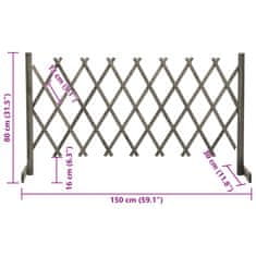 Vidaxl Zahradní trelážový plot šedý 150 x 80 cm masivní jedle