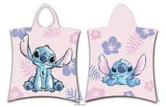 Jerry Fabrics  Plážová osuška pončo Lilo a Stitch Pink 50x115 cm