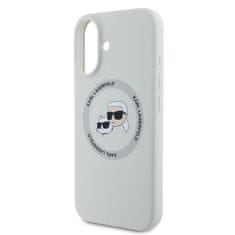 Karl Lagerfeld Zadní kryt Liquid Silicone K&amp;CH Heads MagSafe pro iPhone 16 Beige