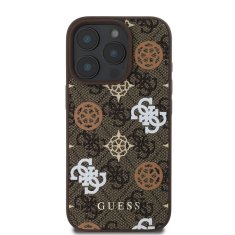 Guess Zadní kryt PU 4G Peony MagSafe pro iPhone 16 Pro Brown