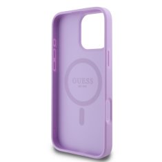 Guess Zadní kryt Saffiano Peony Stamp MagSafe pro iPhone 16 Pro Max Purple