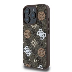 Guess Zadní kryt PU 4G Peony MagSafe pro iPhone 16 Pro Brown