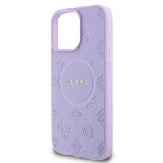 Guess Zadní kryt Saffiano Peony Stamp MagSafe pro iPhone 16 Pro Max Purple