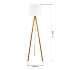 Lectus Bambusová stojací lampa Bahi 160 cm bílá