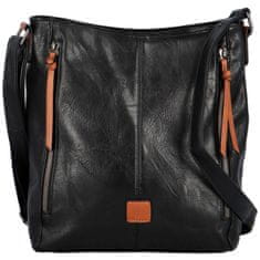 Urban Style Stylová dámská koženková crossbody kabelka Barcia, černo/hnědá