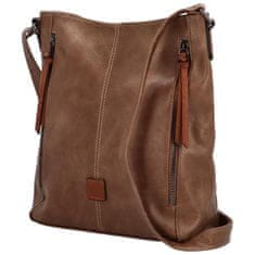 Urban Style Stylová dámská koženková crossbody kabelka Barcia, khaki-hnědá