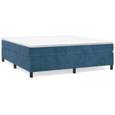 Vidaxl Box spring postel s matrací tmavě modrá 200x200 cm samet