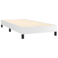 Vidaxl Box spring postel s matrací bílá 100x200 cm umělá kůže