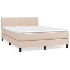 Vidaxl Box spring postel s matrací cappuccino 140x190 cm umělá kůže