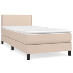 Vidaxl Box spring postel s matrací cappuccino 100x200 cm umělá kůže