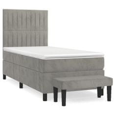 Vidaxl Box spring postel s matrací světle šedá 80 x 200 cm samet