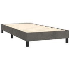 Vidaxl Box spring postel s matrací tmavě šedá 90x200 cm samet