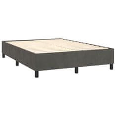 Vidaxl Box spring postel s matrací tmavě šedá 140x200 cm samet