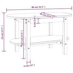 Vidaxl Konferenční stolek bílý 80 x 45 x 45 cm masivní borové dřevo