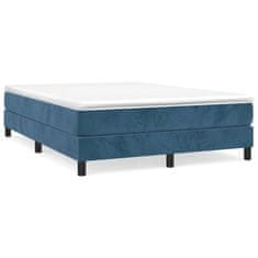 Vidaxl Box spring postel s matrací tmavě modrá 140x200 cm samet