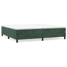 Vidaxl Box spring postel s matrací tmavě zelená 200x200 cm samet