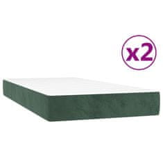 Vidaxl Box spring postel s matrací tmavě zelená 200x200 cm samet