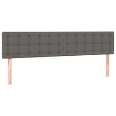 Vidaxl Box spring postel s matrací šedá 180x200 cm umělá kůže