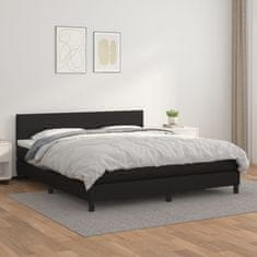 Vidaxl Box spring postel s matrací černá 160x200 cm umělá kůže