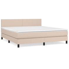 Vidaxl Box spring postel s matrací cappuccino 160x200 cm umělá kůže