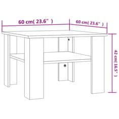 Vidaxl Konferenční stolek dub sonoma 60 x 60 x 42 cm kompozitní dřevo