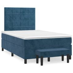 Vidaxl Box spring postel s matrací tmavě modrá 120 x 200 cm samet