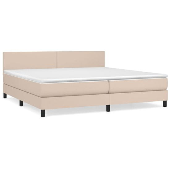 Vidaxl Box spring postel s matrací cappuccino 200 x 200 cm umělá kůže