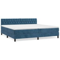 Vidaxl Box spring postel s matrací tmavě modrá 200x200 cm samet